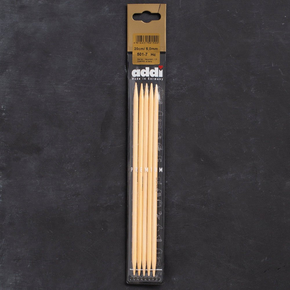 Addi Bambus 5mm 20cm Bambu Çorap Şişi - 501-7 - Hobium